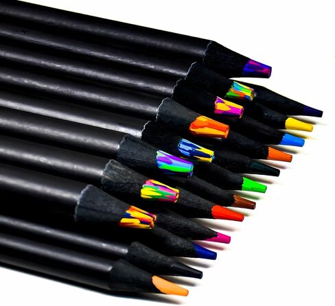 VIEKIER 8 Color in 1 Rainbow Pencils, 20PCS Jumbo Colored Pencils Multicolored Pencils for Art Drawing Coloring Sketching in Kuwait