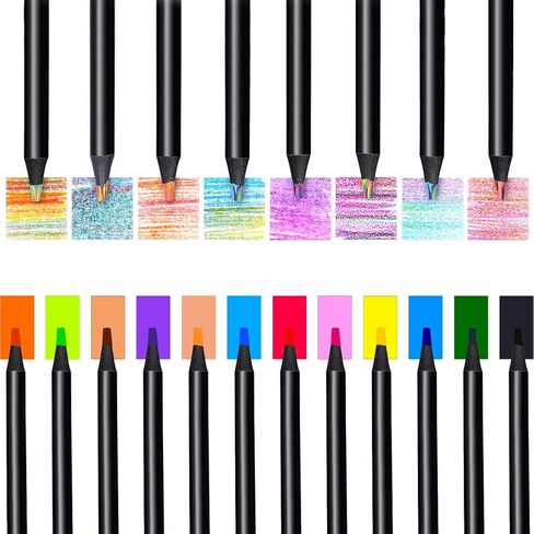 VIEKIER 8 Color in 1 Rainbow Pencils, 20PCS Jumbo Colored Pencils Multicolored Pencils for Art Drawing Coloring Sketching in Kuwait