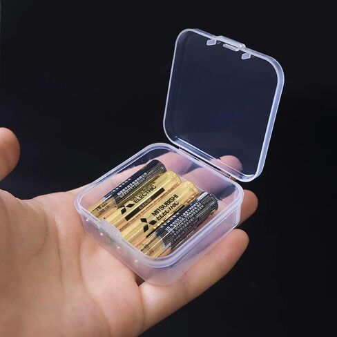 12pcs Mini Clear Plastic Beads Storage Box Small Empty Organizer Box with Hinged Lid for Storage of Small Items, Jewelry,Hardware,DIY Art Craft Accessory (2.12 x 2.12 x 0.79 inch) in Saudi Arabia
