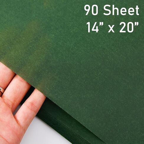 100 Sheet Green & Gold Tissue Paper Recyclable Green Wrapping Paper 14"x20"for Wedding Mother's Day Birthday DIY Art Craft Party Favor Decoration Celebration Gift in Kuwait