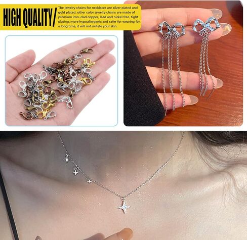 Mardatt 247Pcs 6 Colors 60ft Metal Jewelry Making Chains with Jewelry Pliers Lobster Clasps and Open Jump Rings, Jewelry Findings Supplies for Necklace Earring Bracelet DIY Craft in Saudi Arabia