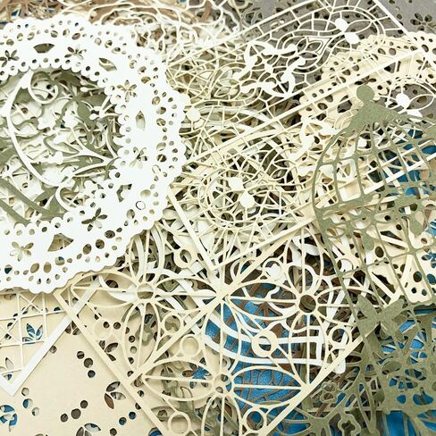 PRETTYLIFE سكرابوكينغ ورقة الدانتيل الزخرفية، 45pcs خمر انقطاع الفن الأزهار نافذة إكليل جولة الدانتيل Decoupage لسكرابوكينغ غير المرغوب فيه رصاصة مجلة مخططي الألبوم الحرف اليدوية DIY in Kuwait