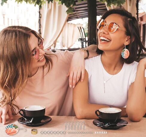 ilauke 60 قطعة غير مكتمل الخشب القرط الفراغات 2 "جولة الأقراط الخشبية المعلقات مع حلق صنع الملحقات للنساء أقراط مجوهرات diy مشروع الحرف in Kuwait