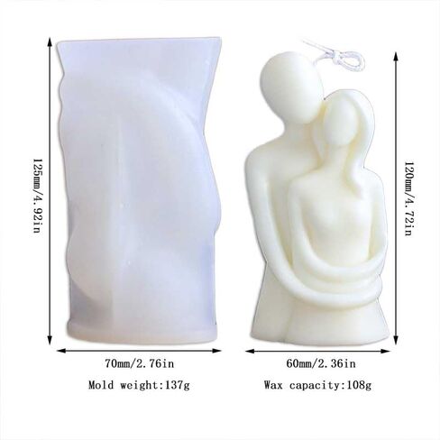 لهجة المرح احتضان الأزواج شكل قوالب سيليكون شمعة لصنع شمعة، الراتنج، شموع الروائح، صابون الشمع اليدوية، ديكور المنزل، الحرف اليدوية in Kuwait