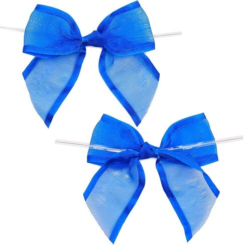 ربطات عنق من الأورجانزا الزرقاء للهدايا وأكياس الحلوى (1. 5 بوصة، 36 حزمة) in Kuwait