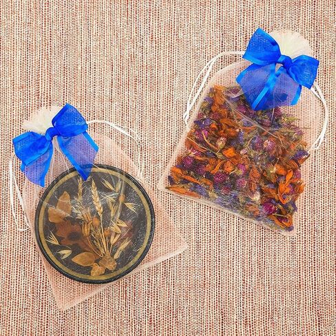 ربطات عنق من الأورجانزا الزرقاء للهدايا وأكياس الحلوى (1. 5 بوصة، 36 حزمة) in Kuwait