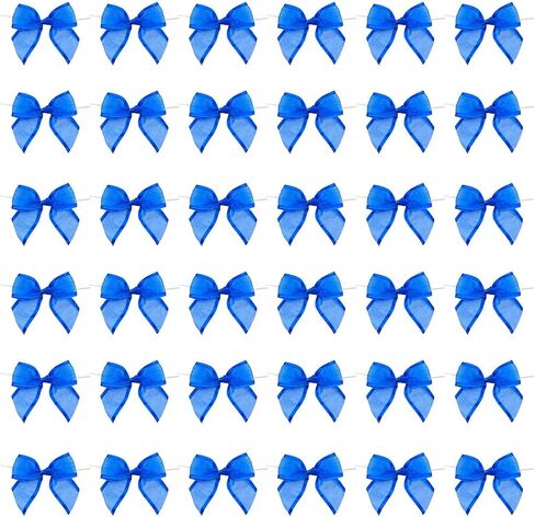 ربطات عنق من الأورجانزا الزرقاء للهدايا وأكياس الحلوى (1. 5 بوصة، 36 حزمة) in Kuwait