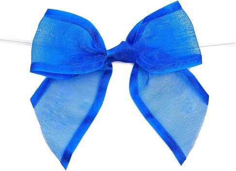 ربطات عنق من الأورجانزا الزرقاء للهدايا وأكياس الحلوى (1. 5 بوصة، 36 حزمة) in Kuwait