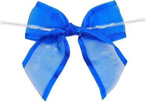 ربطات عنق من الأورجانزا الزرقاء للهدايا وأكياس الحلوى (1. 5 بوصة، 36 حزمة) in Kuwait