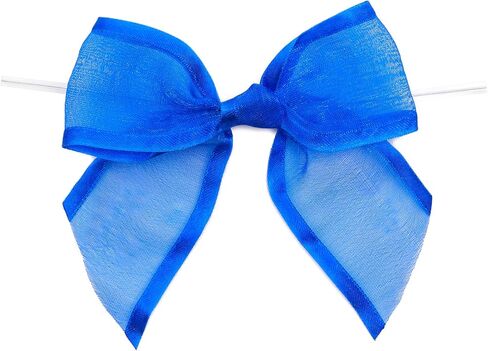 ربطات عنق من الأورجانزا الزرقاء للهدايا وأكياس الحلوى (1. 5 بوصة، 36 حزمة) in Kuwait