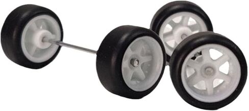 4Pcs Black Alloy 1:64 Wheels,Scale Alloy Wheels Rubber Tires,Model Alloy and Accessories Tires Wheel Rubber Tire and Wheel Sets in Saudi Arabia