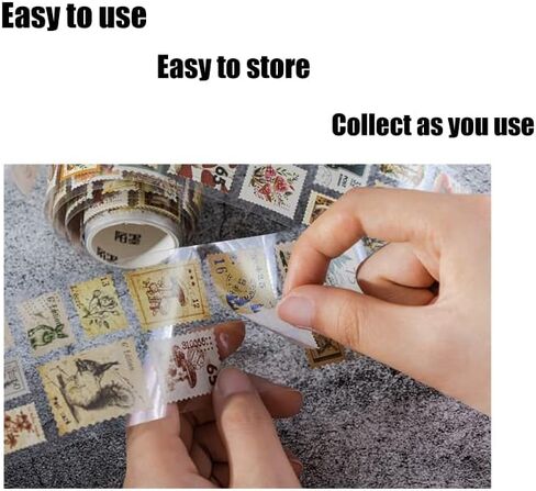 WZLL.SLSP مجموعة ملصقات طوابع بريدية عتيقة مكونة من 3 لفات، مناسبة لسجلات القصاصات، والحرف اليدوية، وإطارات الصور DIY، ومذكرات الرصاص، وديكورات اليوميات، ومستلزمات سجل القصاصات in Kuwait