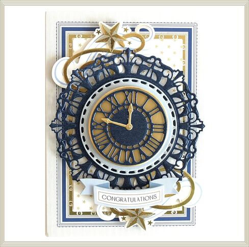 انا جريفين قوالب على مدار الساعة - قوالب معدنية لصنع البطاقات والحرف الورقية والمشاريع الورقية - قصاصات ساعة سجل القصاصات مع ورقة افكار ومجموعة قوالب من 7 قطع، أكبر قالب هو: 5.15 انش × 5.15 انش in Kuwait