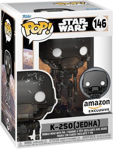 Funko Pop! Star Wars: Across The Galaxy - K-2SO Vinyl Bobblehead and Enamel Pin, Amazon Exclusive in Saudi Arabia
