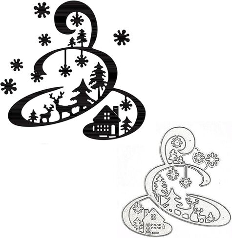 hinana Christmas Tree Metal Die Cuts,Christmas Tree Snowflak Animal Deer Frame Cutting Dies Cut Stencils for DIY Scrapbooking Photo Decorative Embossing Paper Dies for Scrapbooking Card Making in Saudi Arabia