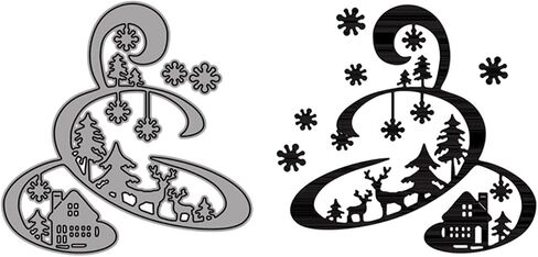 hinana Christmas Tree Metal Die Cuts,Christmas Tree Snowflak Animal Deer Frame Cutting Dies Cut Stencils for DIY Scrapbooking Photo Decorative Embossing Paper Dies for Scrapbooking Card Making in Saudi Arabia