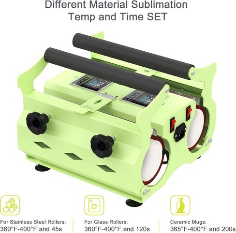 YIIFIISET Double Station Tumbler Heat Press Machine for 11oz-30oz Stainless Steel, Ceramic, Glass Tumbler,2 in 1 Mug Press Machine with Two Independent Controlled LCD Panels in Saudi Arabia
