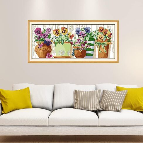 جوي سنداي مجموعة خياطة متقاطعة 11CT مختومة مجموعة كاملة من مجموعة التطريز للمبتدئين بنمط مطبوع مسبقًا - الاصيص على حافة النافذة (2) in Kuwait