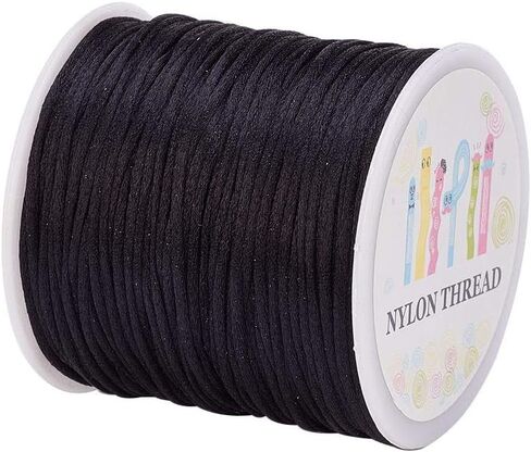 Elecrelive 1mm Rattail Satin Nylon Trim Beading String 200 Yards 20 Colors Chinese Knotting Cord Nylon Macrame Thread Cord for Necklace Bracelet Braided Jewelry Making in Kuwait