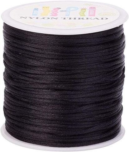 Elecrelive 1mm Rattail Satin Nylon Trim Beading String 200 Yards 20 Colors Chinese Knotting Cord Nylon Macrame Thread Cord for Necklace Bracelet Braided Jewelry Making in Kuwait