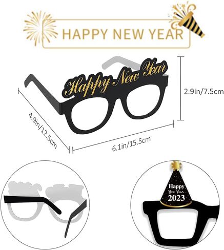 12 حزمة 2024 نظارات رأس السنة الجديدة الفاخرة نظارات حفلات رأس السنة الجديدة زينة الحفلات المفضلة لليلة رأس السنة الجديدة in Kuwait