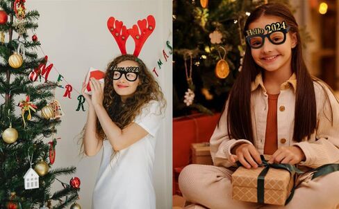 12 حزمة 2024 نظارات رأس السنة الجديدة الفاخرة نظارات حفلات رأس السنة الجديدة زينة الحفلات المفضلة لليلة رأس السنة الجديدة in Kuwait