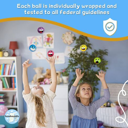 عبوة من كرات الضغط على الوجه المضحك مقاس 6.35 سم من هوبوديز (2) عبوة من كرات الضغط، كرة إسفنجية لتخفيف القلق ومفضلة للحفلات، هدية أو جوارب تخزين (ألوان وتصميمات متنوعة) in Kuwait