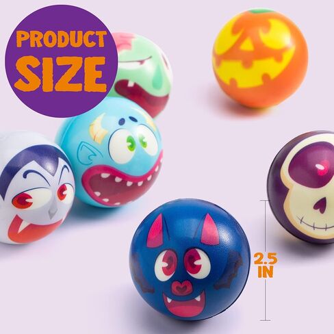 JOYIN 24 PCS Halloween Stress Balls Slow Rising Stress Relief Fidget Toys, Assorted Designs and Colors Stress Balls for Halloween Party Favor, Halloween Toys for Boys and Girls, Kids Gift in Saudi Arabia