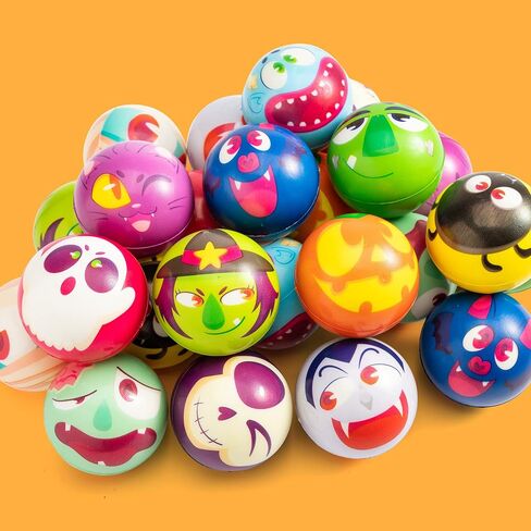 JOYIN 24 PCS Halloween Stress Balls Slow Rising Stress Relief Fidget Toys, Assorted Designs and Colors Stress Balls for Halloween Party Favor, Halloween Toys for Boys and Girls, Kids Gift in Saudi Arabia