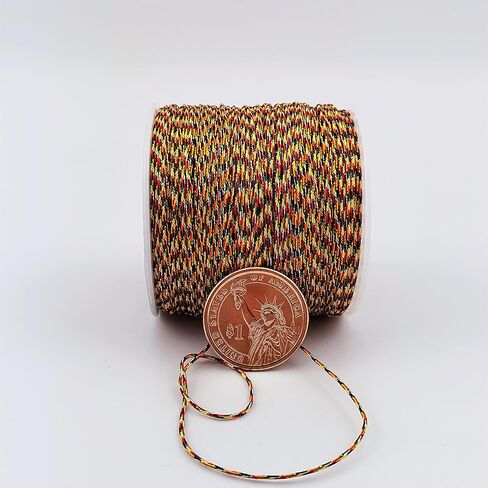 حبل نايلون من Glory Qin بطول 109 ياردة، حبل زخرفي مطرز بسلسلة Kumihimo، مطرز، شرابة، عقدة صينية لصنع المجوهرات (0.8 مم، أبيض) in Kuwait