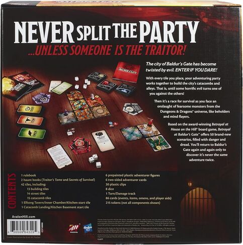 Hasbro Gaming Avalon Hill Betrayal at Baldur's Gate Modular Board Hidden Traitor Game,Ages 12 and Up,D&D,Based on Betrayal at House on The Hill in Saudi Arabia