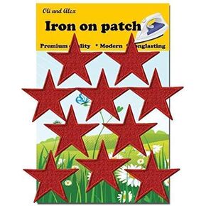 Iron On Patches Premium Quality - Extra Strong Glue - Blue Star Cute Patch for Clothes - 10 pcs Iron On Patch Embroidered Patches for Jackets Jeans Shoes Backpacks Bags - Sew On - Applique Star A-94