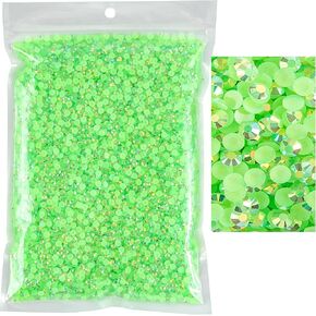 50000pcs Chalk White Resin Rhinestones Round Flatback Jelly Non Hotfix Rhinestones for Crafts,Tumber,Clothes,Shoes,Cup,Bottle,Nail Art,Makeup,Phone Case DIY Design