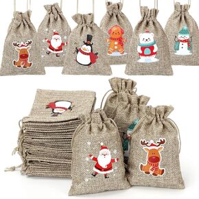 JUNEBRUSHS St Patricks Day Burlap Gift Bags, 42 Pack St Patricks Linen Burlap Bag with Drawstring St. Patrick's Day Goodie Candy Treat Bags for Kids Irish Party Favors Shamrock Small Gift Bags