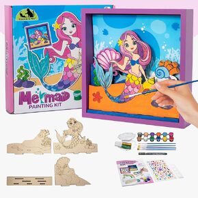 3D Coloring Kit - Color Your Own Christmas Decor, Christmas Gift, Wood Cutouts Painting, Arts and Crafts Kit, Boys Gift, Girls Gift, Great Gift idea, DIY Home Decor