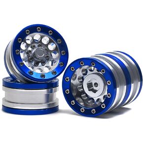 مجموعة إطارات عجلات الزاحف من سبيكة Beadlock مقاس 1.9 بوصة من MOHERO لـ RC 1/10 موديل الزاحف SCX10 حزمة من 4 قطع (فضي)