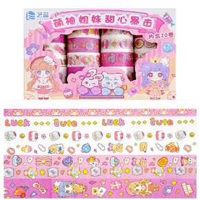 مجموعة شريط واشي اللطيفة، 20 لفة من شريط كاواي واشي الوردي لمستلزمات سجل القصاصات، لوازم اليوميات، الحرف اليدوية للأطفال، تغليف الهدايا، مجلة رصاصة in Kuwait