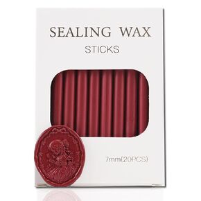 Red Sealing Wax Sticks STAMPMASTER 20pcs Wax Seal Sticks, Glue Gun Red Wax Sticks for Wedding Invitations Letter Christmas Package Decoration (Red) in Kuwait
