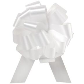 Wedding White Pull String Bows - 8 Inch Wide 20 Loops Large (2 and 1/2 Inch Ribbon) Set of 10 by A1 bakery supplies in Kuwait