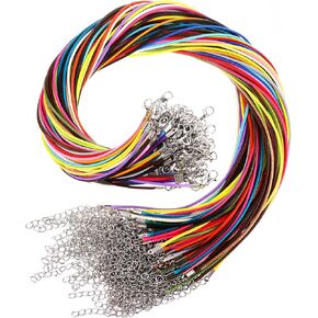 مجموعة من 100 قطعة من الحبال القطنية المشمع بألوان متنوعة مع مشبك لصنع المجوهرات 50.8 سم من نوكسوس بروز in Kuwait