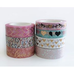 مجموعة أشرطة واشي على شكل قلوب من سيرين ديزاينز (ذهبي وردي) in Kuwait