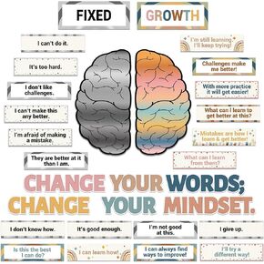 Boho Rainbow Growth Mindset Bulletin Board Inspirational Growth Mindset Posters Boho Motivational Bulletin Board Display Set for Teacher Student Elementary Middle Homeschool Classroom Rules in Kuwait