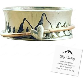 RINHOO الصداقة إبقاء تسلق الدائري للنساء إلهام حلقة الجبل الدائري سبينر تململ القلق خواتم in Kuwait