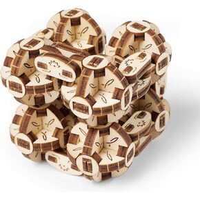 UGEARS Flexi-Cubus Brainteaser, 3D Mechanical Model, Wooden Puzzle - Ideal Gift for Adults and Teens
