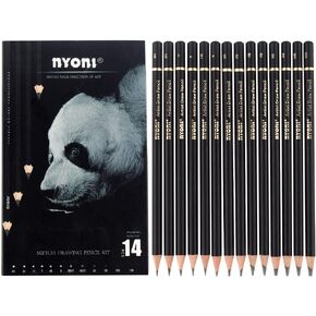 尼奥尼 Nyoni professional 4H-12B Sketch pencils set 14 different pieces Graphite pencils, 14 in total for Artist, Beginners Sketching Shading in Saudi Arabia
