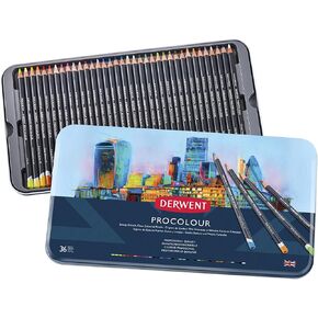 Derwent Colored Pencils, Procolour Pencils, Drawing, Art, Metal Tin, 12 Count (2302505)