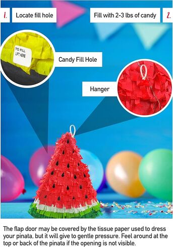 Cool Pineapple Pinata for Summer Beach Party - 17 in x 13.5 in x 7 in Game, Decoration, Table Centerpiece, Photo Prop and Room Decor with Hanger and Fill Door for Hawaiian Luaus and Kids Birthdays in Kuwait