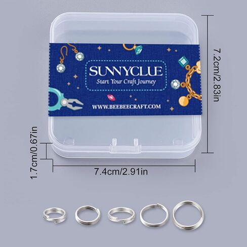 SUNNYCLUE 1 صندوق 500 قطعة 304 الفولاذ المقاوم للصدأ سبليت حلقة فضية معدنية حلقة مزدوجة حلقة القفز حلقات موصل صغيرة لصنع المجوهرات سحر DIY سلسلة المفاتيح قلادة سوار أقراط Accessoriy الرجال النساء in Kuwait