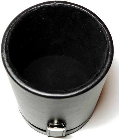 Black Leatherette Deluxe Dice Cup With Storage Compartment for Included Poker Dice Set in Saudi Arabia