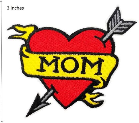 I Love My Mom Shirt DIY, Love Mommy Mom Banner Embroidered Iron on Patch Gift for Mother in Saudi Arabia